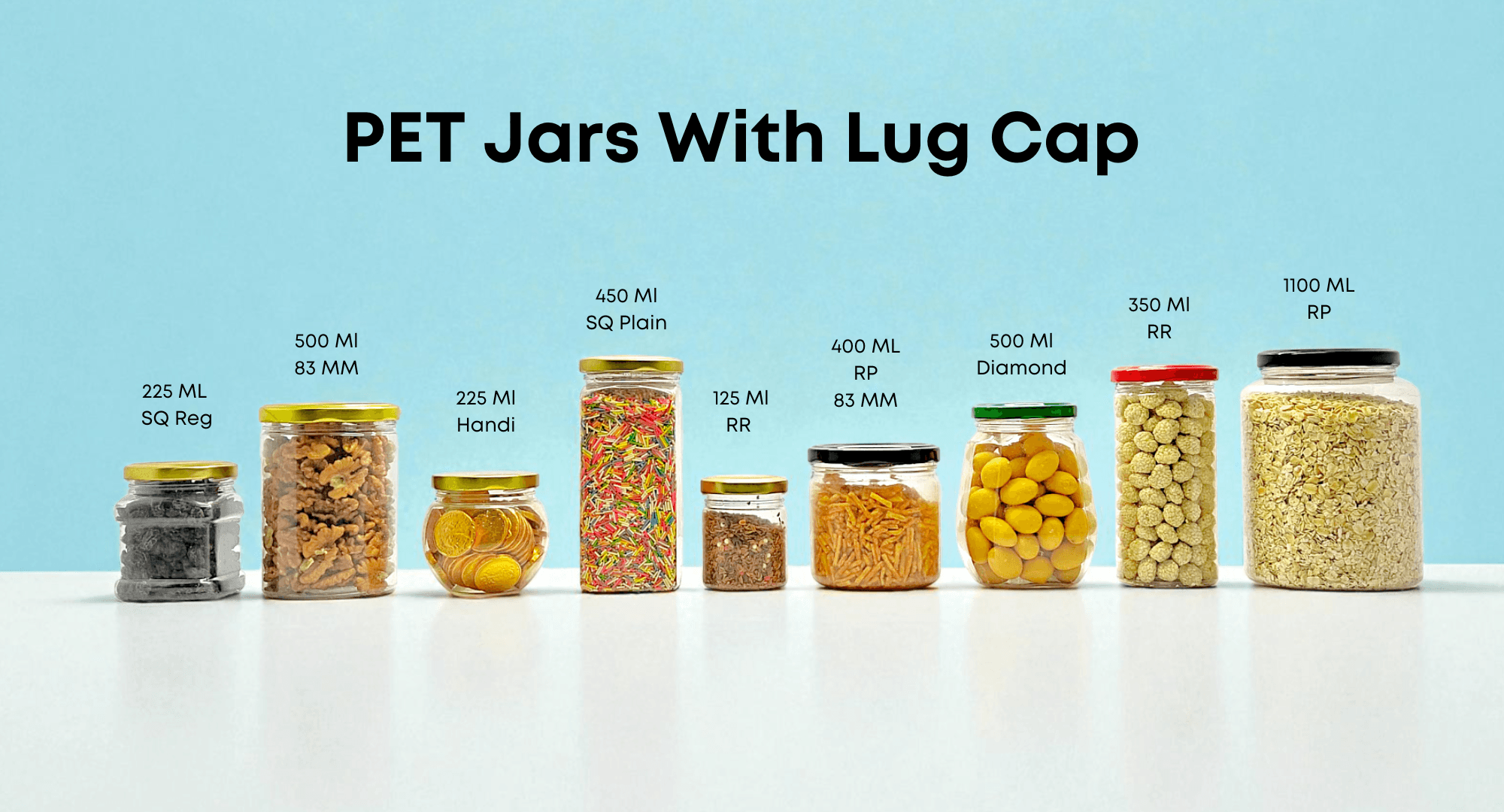 PET Jars With Lug Cap
