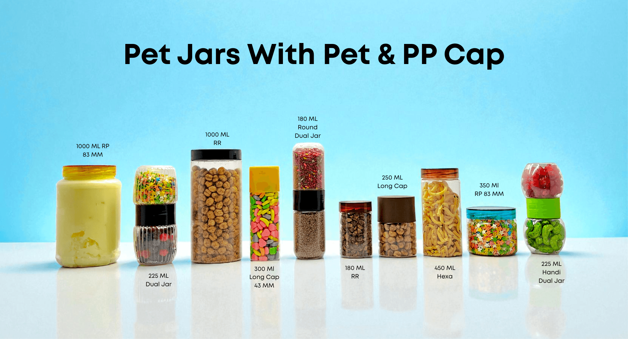 PET Jars With PET & PP Cap